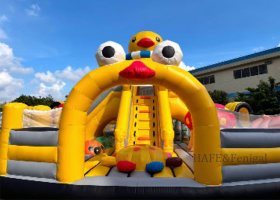 Large Outdoor Inflatable Yellow Duck Amusement Castle Bouncing Game Castle