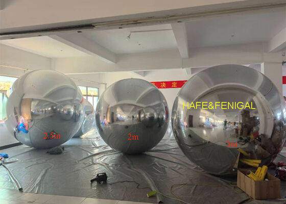 2m, 2.5m, 3m Silver PVC Mirror Balloons Hanging From Ceiling Use