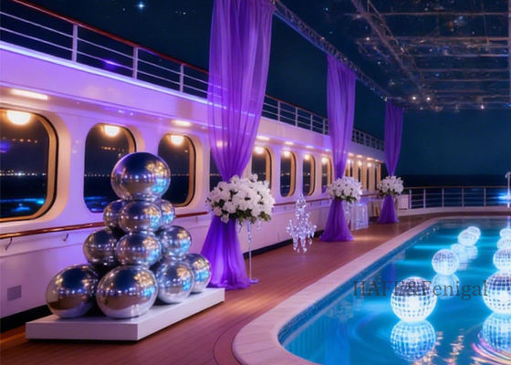 Наружное оформление с надувными зеркальными шарами из ПВХ с двойным слоем различных цветов