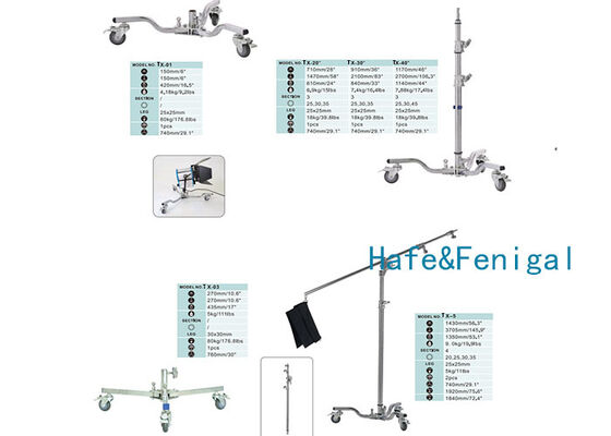 Профессиональные световые стойки на колесной базе серий TX и TCOB с колесиками